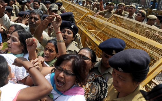 Activists from India's main opposition B