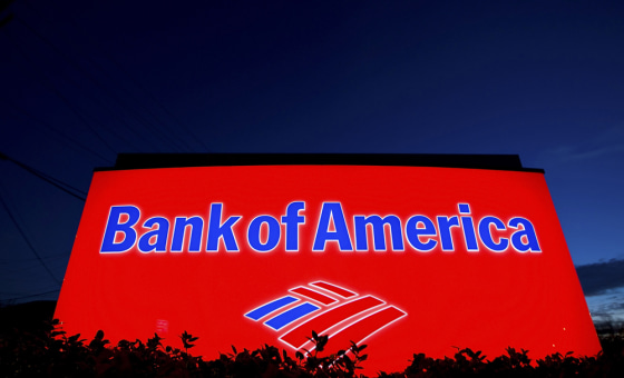 Image: Bank of America sign outside a bank branch in Charlotte
