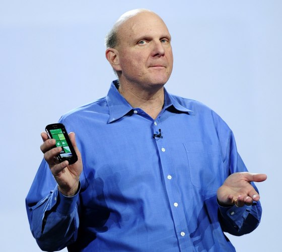 Image: Microsoft CEO Steve Ballmer holds a Wind