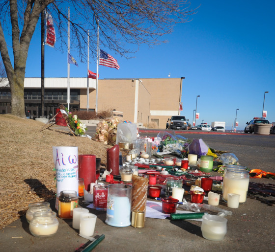 Image: Memorial outside Millard South High School