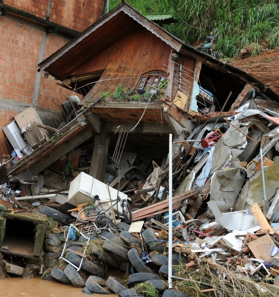 Image: A house is seen after being wre