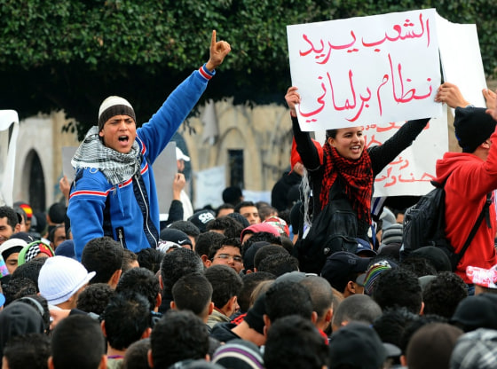 Image: Tunisian students demonstrate