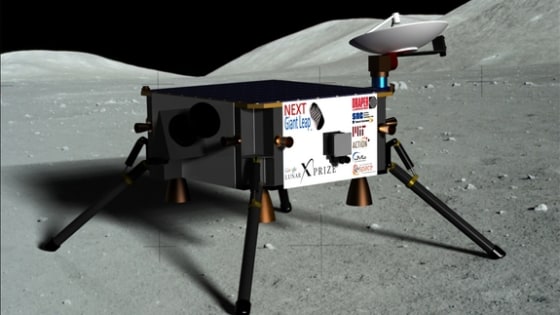 An artist's interpretation of the Next Giant Leap team's hopping lunar lander.