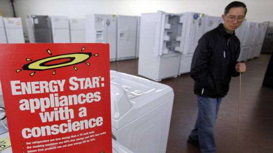 Image: An Energy Star advertisement is shown at an appliance store in Mountain View, Calif.
