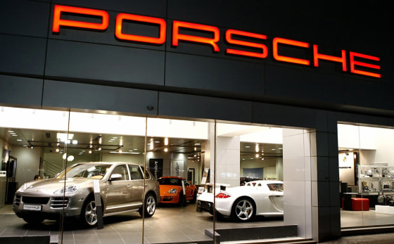 A general view shows the Porsche showroo