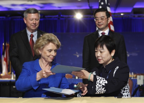 Image: Christine Gregoire, Dave Heineman, Li Xiaolin, Zhou Qiang