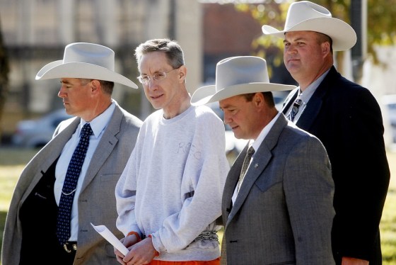 Image: Warren Jeffs, leader of the Fundamentalist Church of Jesus Christ of Latter Day Saints, walks out of the Tom Green County Courthouse Wednesday, Dec. 1, 2010, after his arraignment in San Angelo.