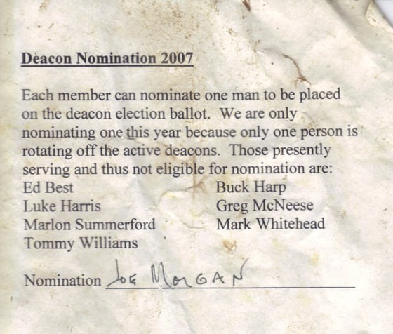 Image: Deacon letter