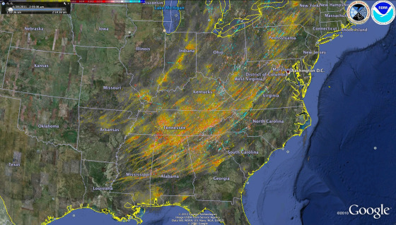 Image: Map of tornado paths