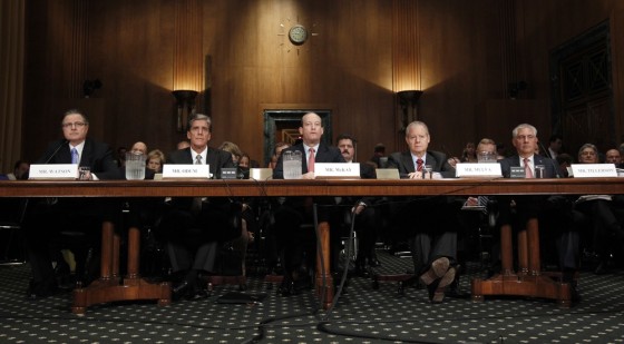 Image: Oil and gas industry executives testify on Capitol Hill in Washington