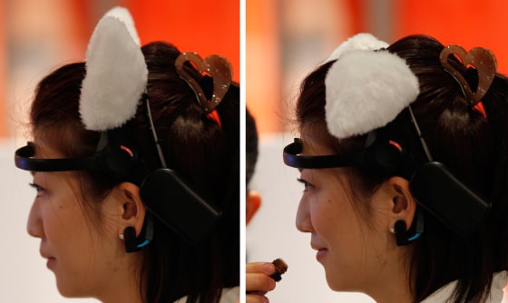 Deals Necomimi Cat Ear brainwave moving headband: White