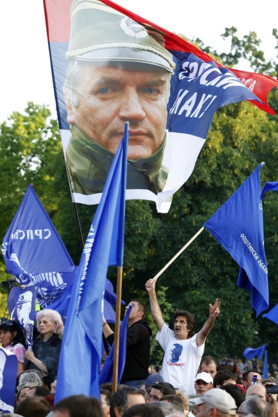 Image: Pro-Mladic Supporters Demonstrate In Belgrade