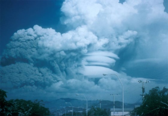 On June 15, 1991, Mount Pinatubo in the Philippines blew its top in the second-largest volcanic eruption of this century. The eruption caused high-speed avalanches of hot ash and gas (pyroclastic flows), giant mudflows (lahars), and a cloud of volcanic ash that spanned hundreds of miles across.