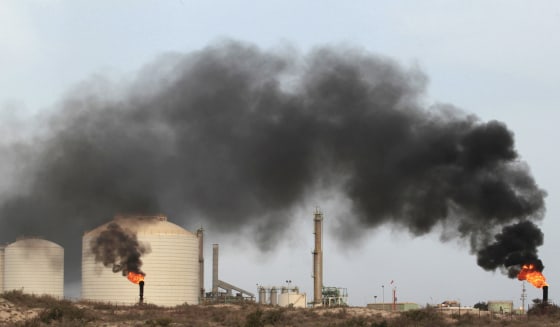 Image: An oil terminal is seen after it was retaken by rebels