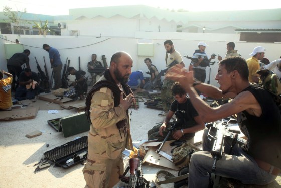 Image: Libyan Rebels Attack Gaddafi's Bab al-Aziziya Compound - Tripoli