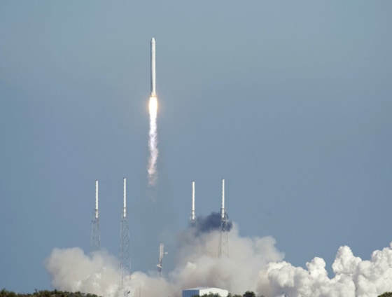 SpaceX’s Falcon 9 rocket and Dragon spacecraft lift off from Launch Complex-40 at Cape Canaveral Air Force Station, Fla.