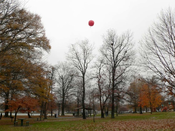 Ten red weather balloons were each placed in a location within the United States, with each team challenged to find all the balloons quickest.