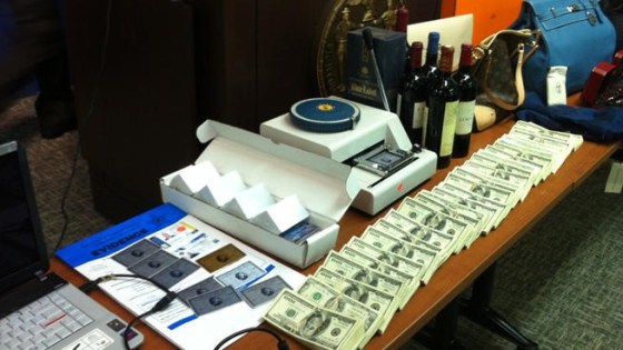 Image: Confiscated money, credit card equipment