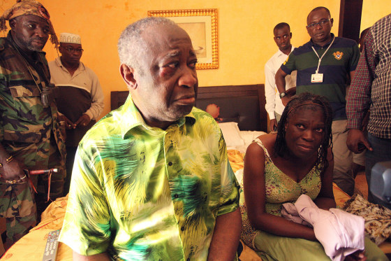 Image: Laurent Gbagbo and his wife Simone sitting on a bed