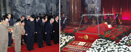 Image:  body of North Korean leader Kim Jong-il lies in state at the Kumsusan Memorial Palace
