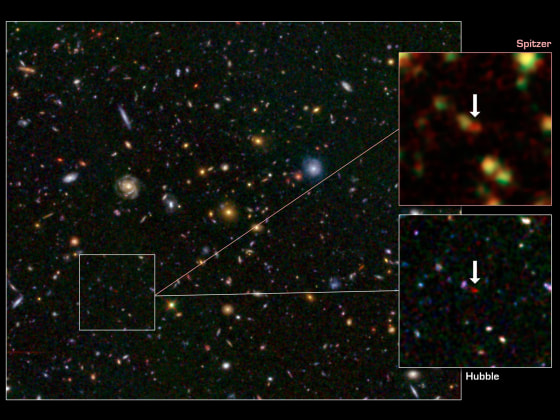 Image: One of the most distant galaxies known, called GN-108036.