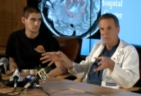 Image: Sam Schmid with docotor