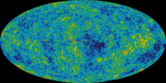The detailed, all-sky picture of the infant universe created from seven years of WMAP data. The image reveals 13.7 billion year old temperature fluctuations (shown as color differences) that correspond to the seeds that grew to become the galaxies. This image shows a temperature range of ± 200 microKelvi.