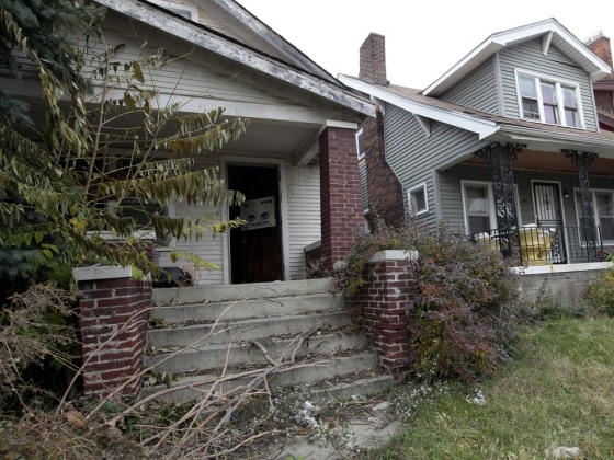 Image: An abandoned and dilapidated home is seen in Detroit
