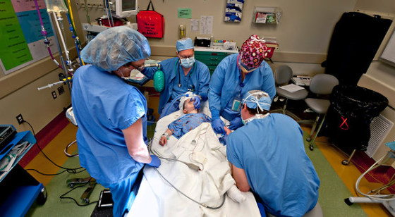 Devon Koester, age 2 ½, getting anesthesia at the Center for Pediatric Dentistry in Seattle for an operation that included a root canal.