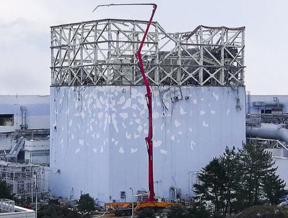 A water cooling pump at the damaged Fukushima Daiichi nuclear power plant.