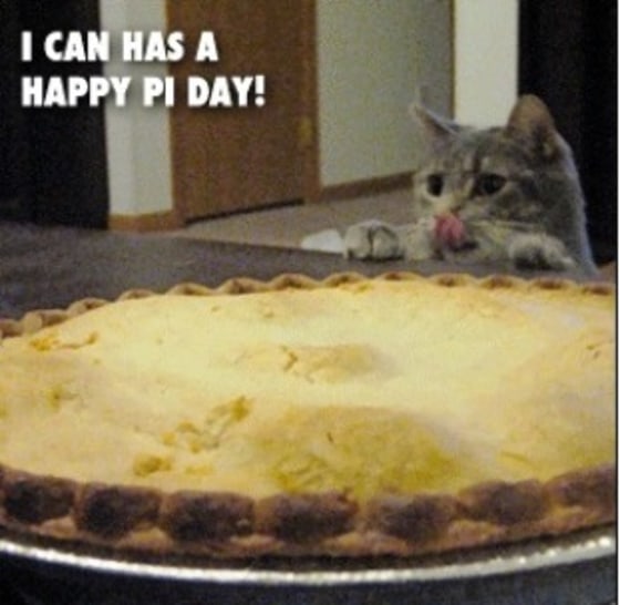 PiDay.org offers e-cards for the occasion, including this LOLcat perspective. Click to send an e-card.