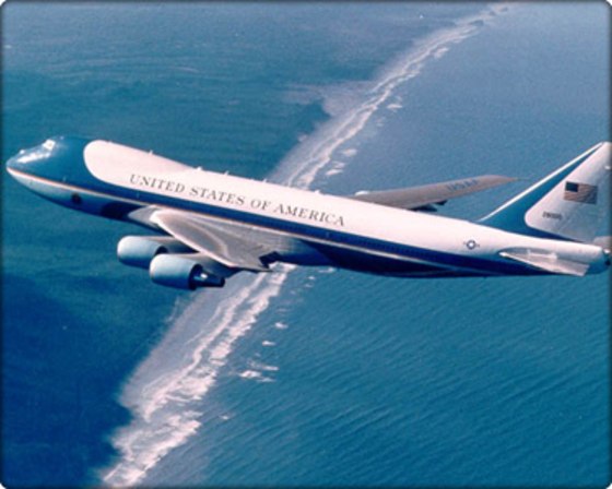 The current Air Force One is a Boeing 747-200B that has been modified to meet presidential requirements.