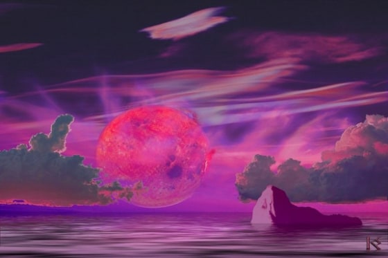 Artist render of Alien sunrise