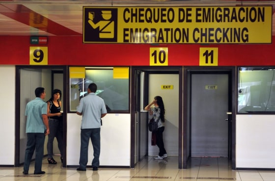 Image: Immigration booth in Havana's airport