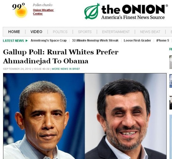 This fake article appeared on TheOnion.com on Sept. 24.