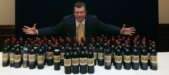 Image: Bottles of Chateau Lafite Rochschild on display