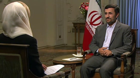 NBC's Andrea Mitchell interviews Iranian President Mahmoud Ahmadinejad on Wednesday.