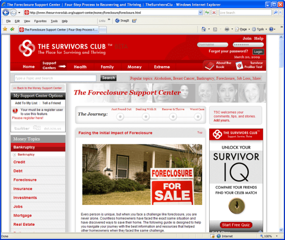 Ben Sherwood, who launched TheSurvivorsClub.org in January, hoped to bring together people who have lived through everything from cancer to dire financial straits.