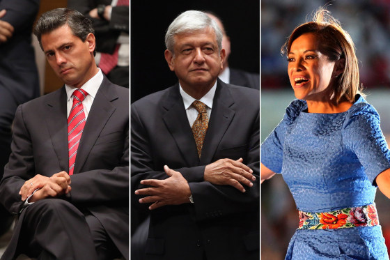 Image: Mexican Presidential candidates Enrique Pena Nieto, Andres Manual Lopez Obrador and Josefina Vazquez Mota.