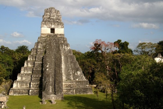 A temple in the Mayan city of Tikal, where a complex system of reservoirs met the water needs of the growing population.