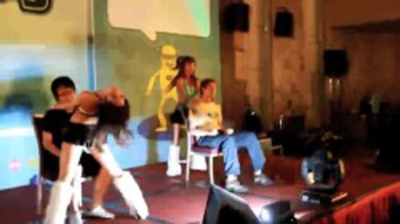 This photo was taken from a video that was posted on Flickr, showing some of the lap dancers at Yahoo's "Open Hack Day" event in Taiwan last weekend. The company has apologized for the entertainment faux pas.