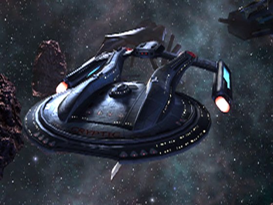 Federation starships like this one from the "Star Trek Online" game zoom around using fictional warp-drive technology. Theoretically, such technology is not strictly impossible, just highly unlikely, physicists say.