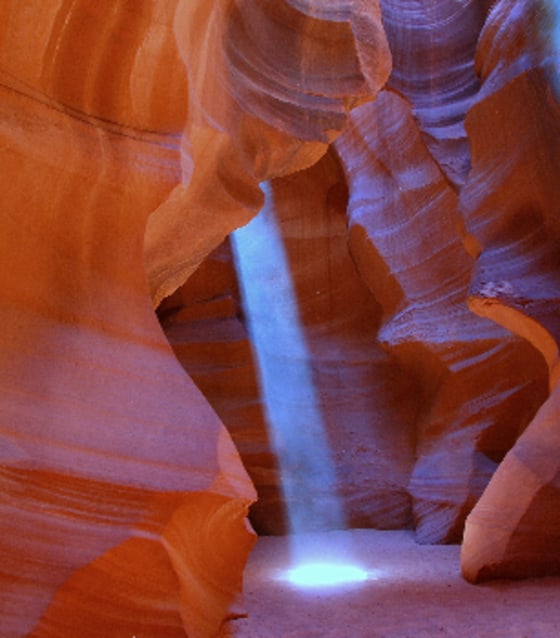\"Shaft of Light\" taken by Lee Francis of Provo, Utah during a trip to the slot canyons of Arizona