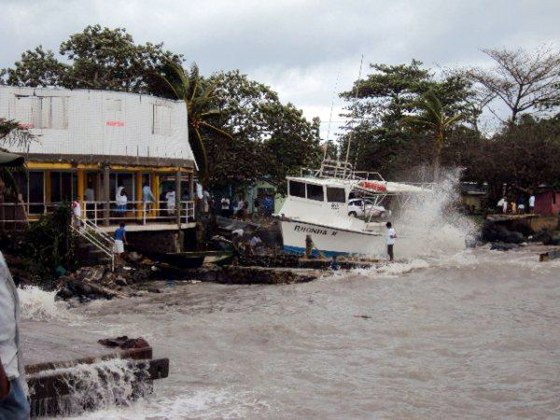 This ship was grounded by Hurricane Ida on Nicaragua's Corn Island on Thursday.