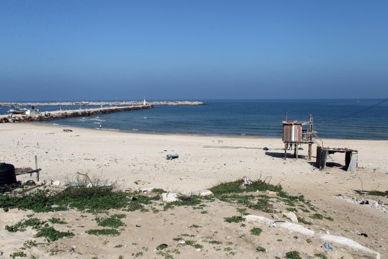 Image: A view of Gaza City's beach and the port