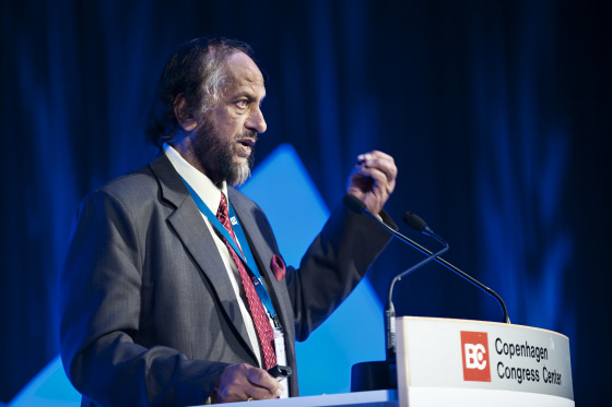 Rajendra Pachauri, chairman of the U.N. Intergovernmental Panel on Climate Change, spoke to climate experts gathered this week in Copenhagen, Denmark, to review the science ahead of international talks there in December for a new climate treaty.
