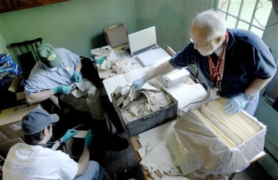Documents that date back to the 1800s were recently discovered in this room in Centreville, Md. The papers come from several generations of the Emory family, who settled on a land grant from Lord Baltimore in the 1660s.