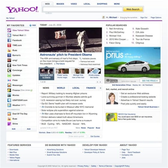 Yahoo jazzes up home page with makeover