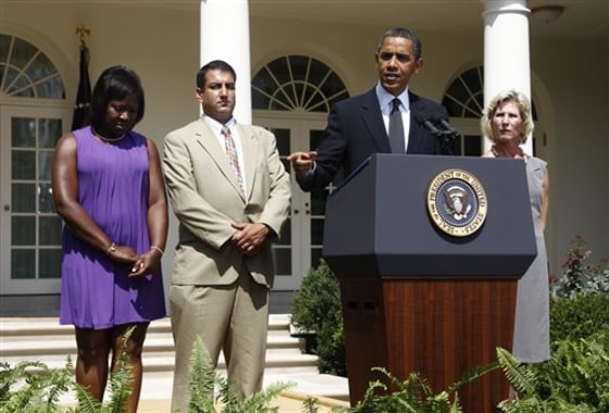 Barack Obama, Denise Gibson, Jim Chukalas, Leslie Macko