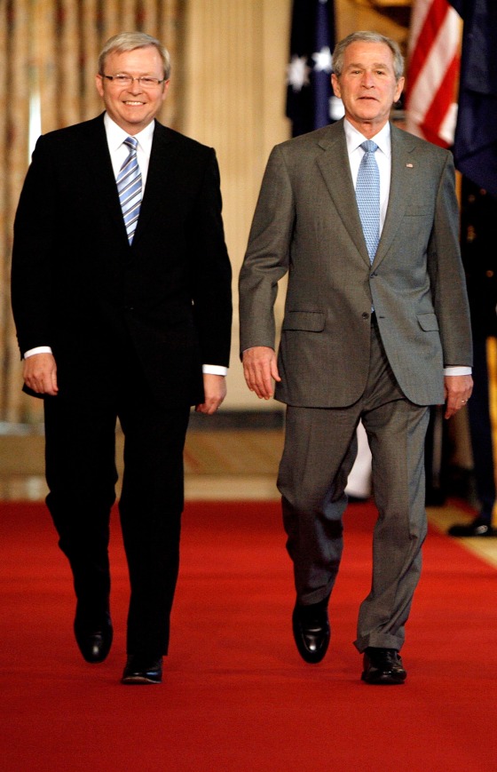 Bush Hosts Prime Minister Of Australia At White House